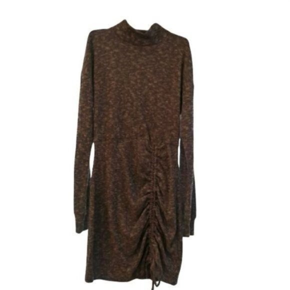 NWT Xhilaration Long Sleeve Mock‎ Neck Cinched Bottom Sweater Mini Dress - Picture 2 of 5